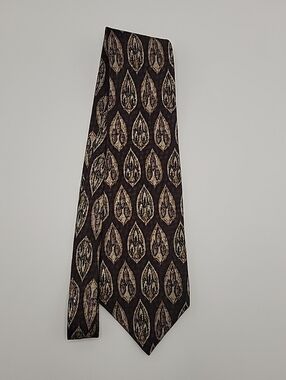 Men's Brown & Tan Patterned Silk Tie
